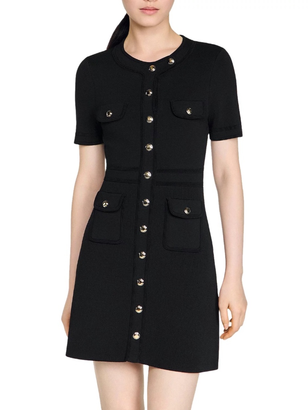 Isis Button Up Knit Short Dress
